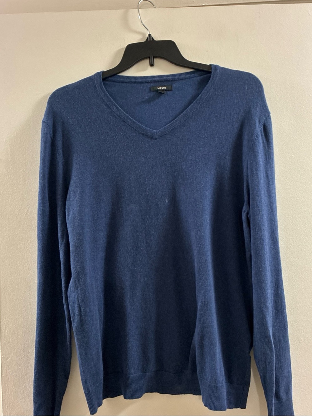 Alfani Men's V-Neck Sweater in Navy Blue